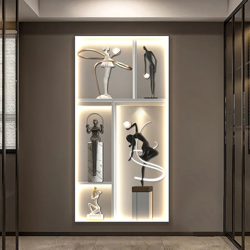 Luminous Wall Mural - Remote Control High-End Art Painting for Modern Living Room & Corridor