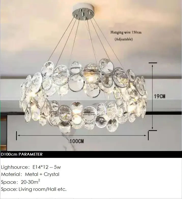 Luxury Crystal Bubble Ceiling Chandelier for Living Room Bedroom Decor