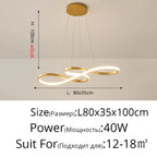 Nordic Minimalist LED Chandelier: Modern Aluminum Copper Pendant Lamp for Home Decor