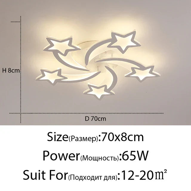 LED Acrylic Chandelier with Remote for Bedroom Dining Living Room Lighting