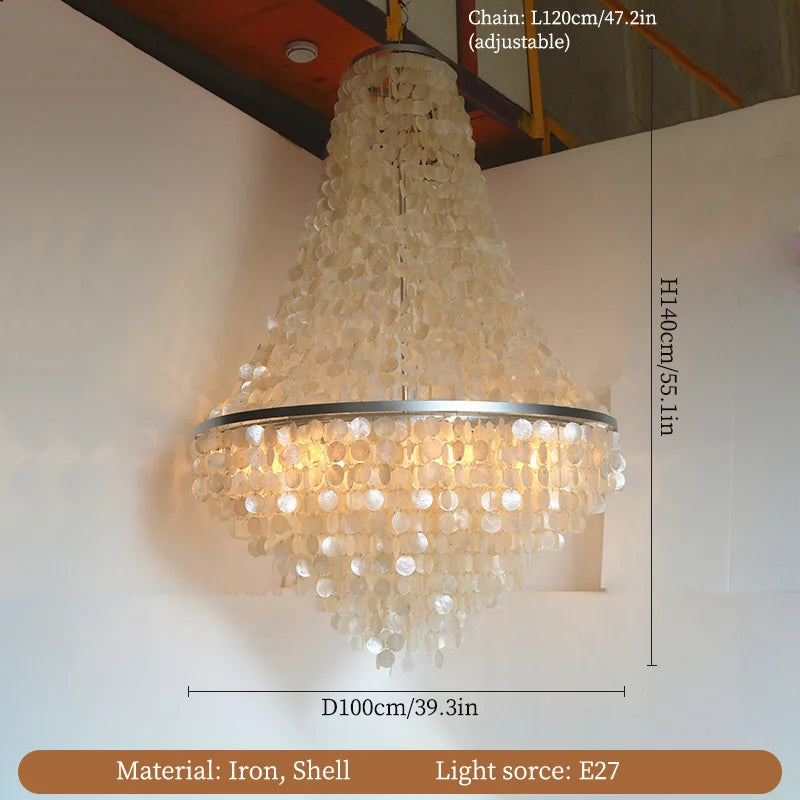 Modern Luxury Shell LED Ceiling Chandelier for Home Decor - Villa, Living Room, Staircase
