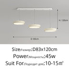 Circular Modern Chandelier Pendant Light Dimmable Indoor Lamp for Dining & Kitchen Island