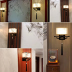 Elegant Fabric Wall Lamp for Living Room Bedroom, Modern LED Lighting Fixtures