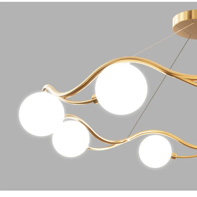 Nordic Ring Chandelier: Bubble LED Pendant Light for Living Room & Bedroom