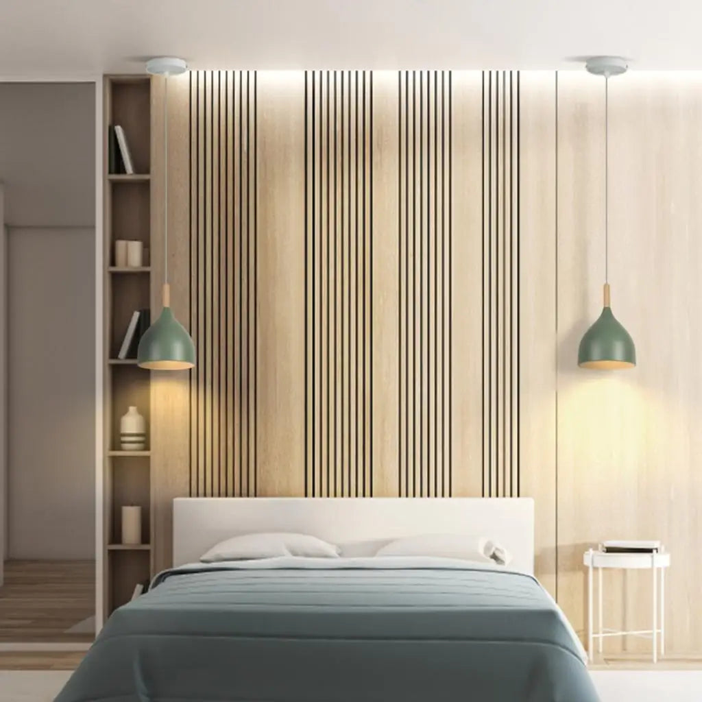 Modern Wood Pendant Lights Nordic Hanging Lamps for Living Room and Bar