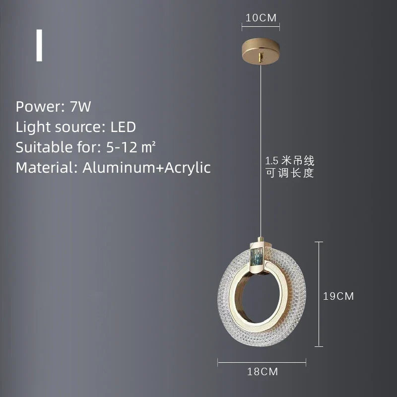 Rotatable LED Pendant Lamp for Modern Indoor Living Room Art Decor Lighting