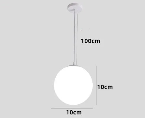 Nordic Glass Pendant Lights - White Ball Hanging Lamps for Home Decor