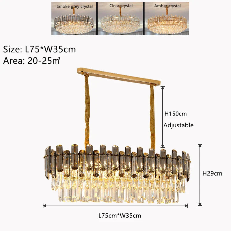 K9 Crystal Modern Ceiling Chandelier for Living Room Lighting Fixture