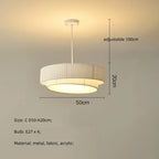 Modern White Fabric Chandelier Pendant Light Fixture