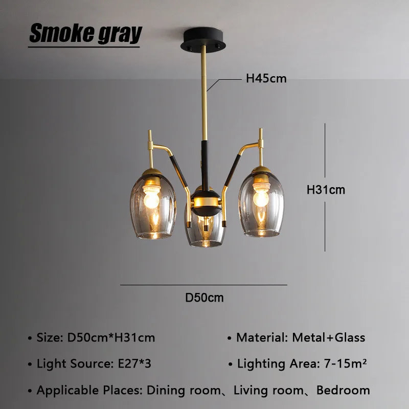 Vintage LED Farmhouse Chandelier Nordic Pendant Lamp for Living Room Hall Bedroom