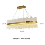 Modern Luxury Glass LED Chandelier Dining Room Dimmable Pendant Lamp