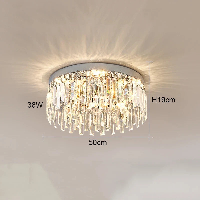 Crystal Ceiling Lamp: Modern Minimalist Light Luxury for Home Indoor Lighting