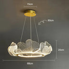 LED Lotus Leaf Ring Ceiling Chandelier by - Modern Living Room Dining Pendant Light