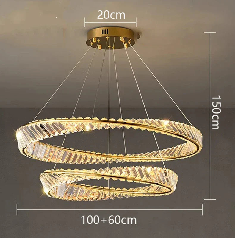 Crystal Chandelier: Luxury Pendant Lamp for Living Room and Bedroom