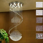 Spiral Crystal Chandelier by - Rain Drop Luxury Flush Mount Ceiling Light