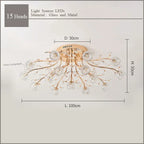 Dendritic Crystal Ceiling Lamp: Nordic Luxury Glass Flower Chandelier for Bright Decor