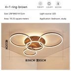 LED Rings Ceiling Chandelier for Decorative Living Room, Dimmable Indoor Lamps
