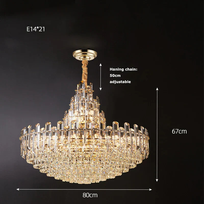 Modern Luxury Crystal Chandelier for Duplex Living Room, Dinning Decor Suspended Light