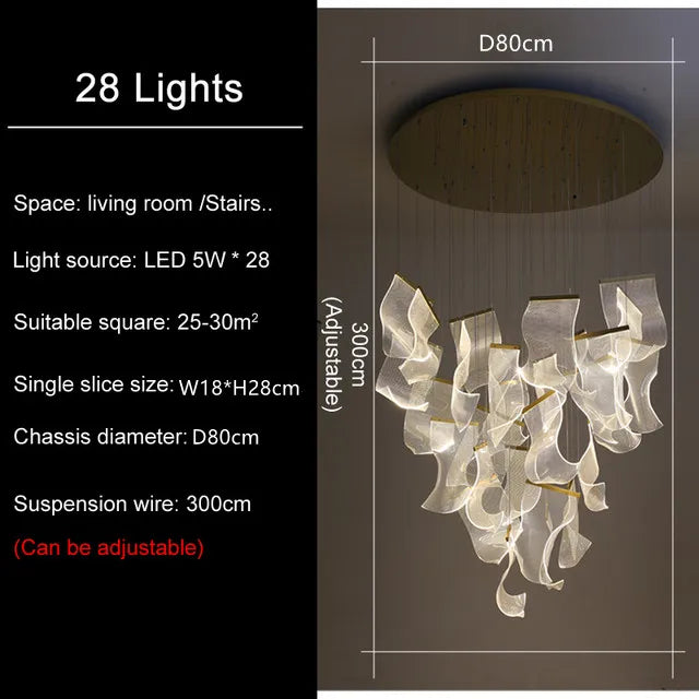 LED Light Ceiling Chandelier for Modern Home Decor & Ambient Lighting