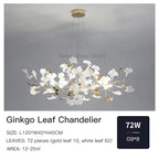 Ginkgo Leaf Chandelier: Elegant Nordic Art Luxury for Dining Room, Bedroom, Living Room
