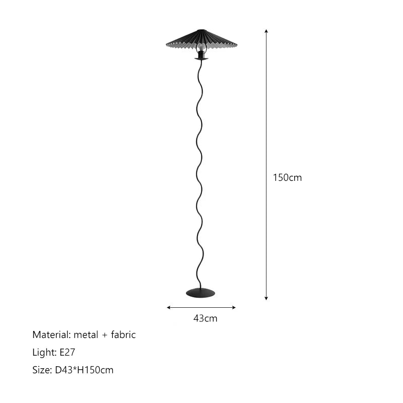 Pleated Fabric LED Floor Lamp - Nordic Minimalist Design