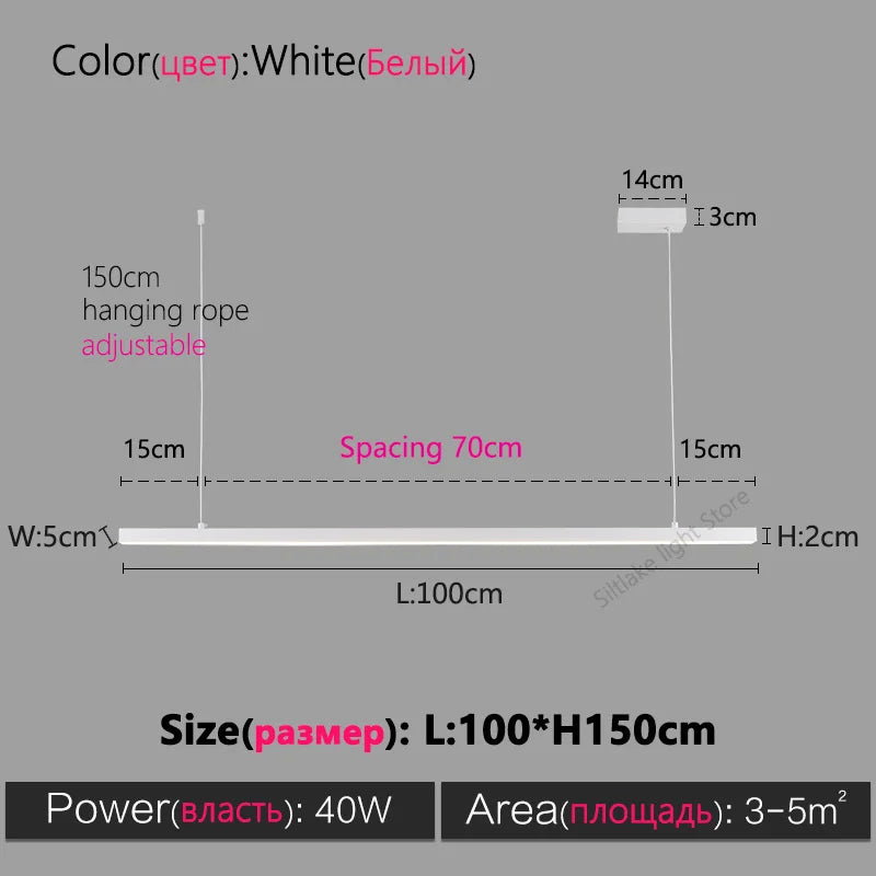 Modern Minimalist Nordic Chandelier Strip Lamps for Dining Room, Bar Table, and More