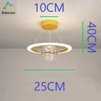 Saturn LED Chandelier: Nordic Modern Style for Bedroom, Study, Dining & Living Room