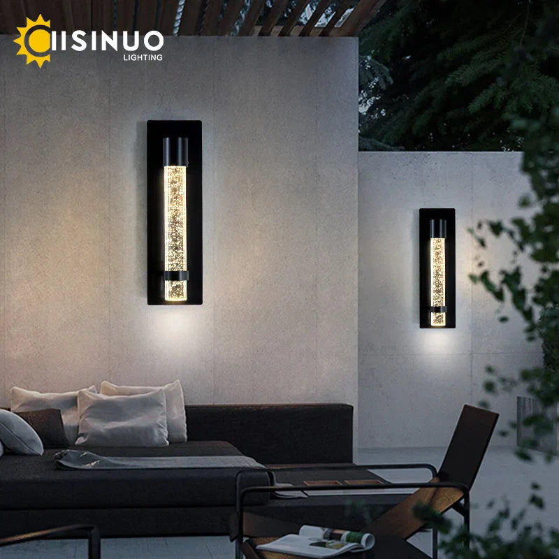 Crystal Bubble LED Wall Lamp: Stylish Exterior Lighting for Garden, Porch & Entryway