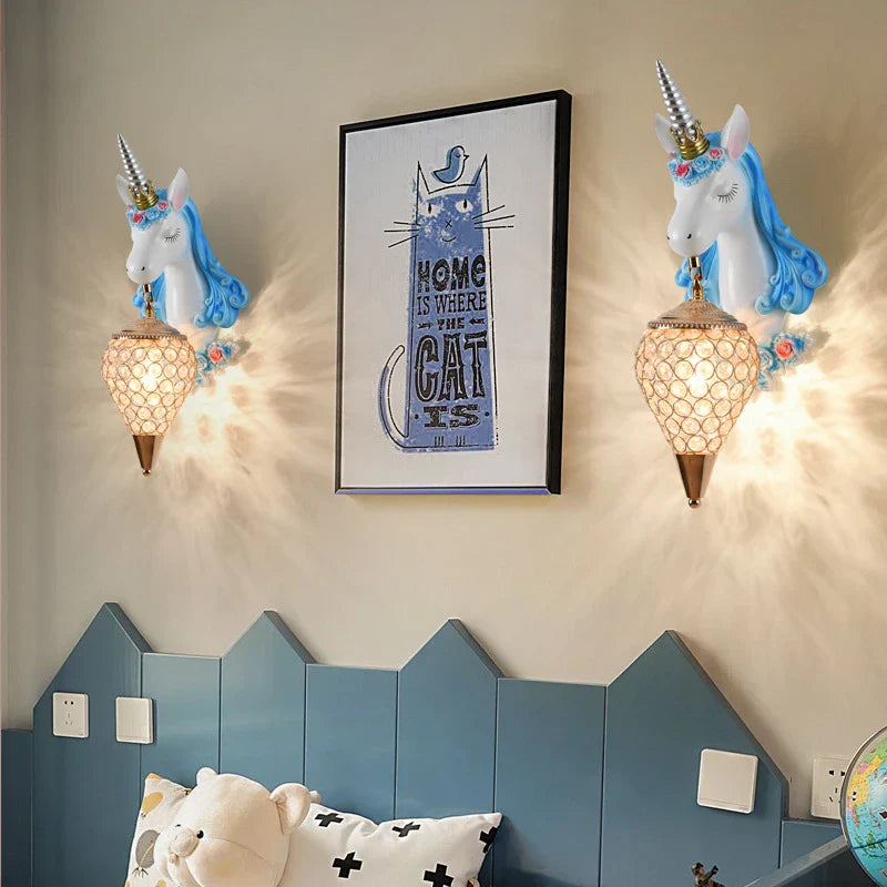 Nordic Unicorn Wall Lamp for Bedroom LED Decoration Light