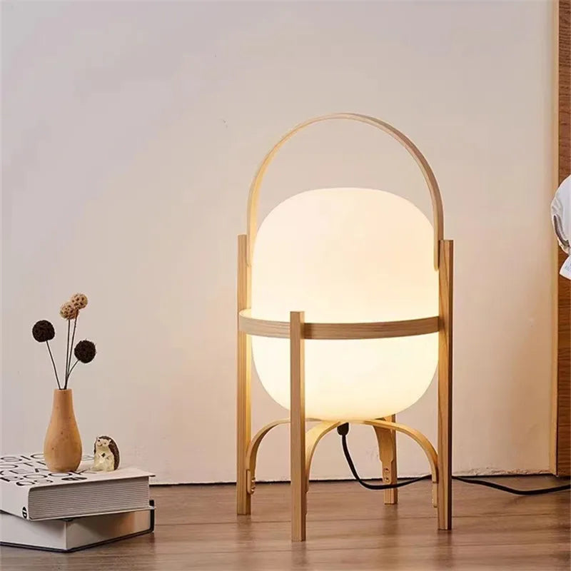 Cestita LED Floor Lamp: Modern Art Wood Light for Living Room, Bedroom & Study