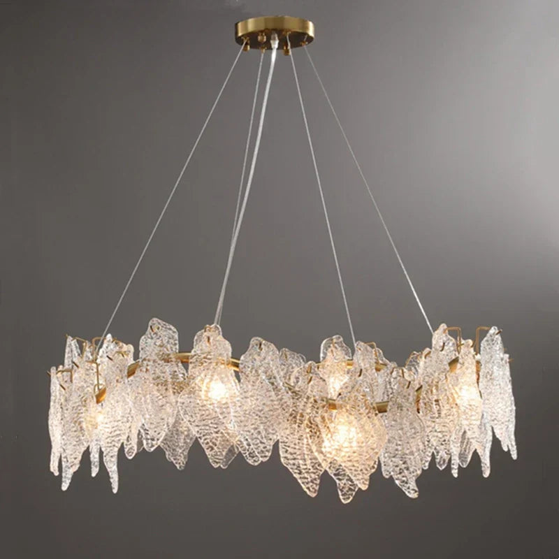 Wavy Copper Chandelier: Light Luxury for Living Room, Study, Bedroom