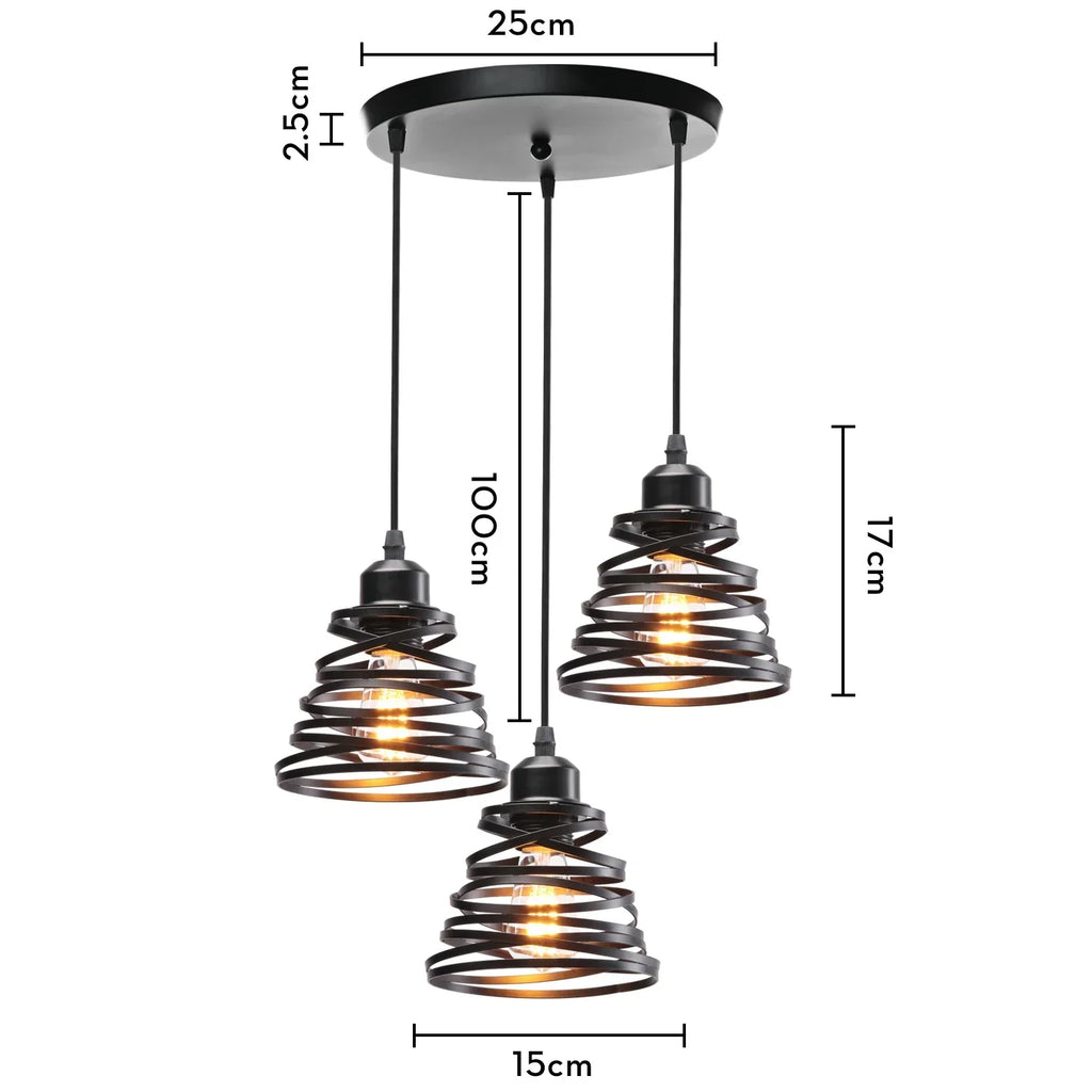 Wrought Iron Caged Pendant Light for Industrial Style Decor