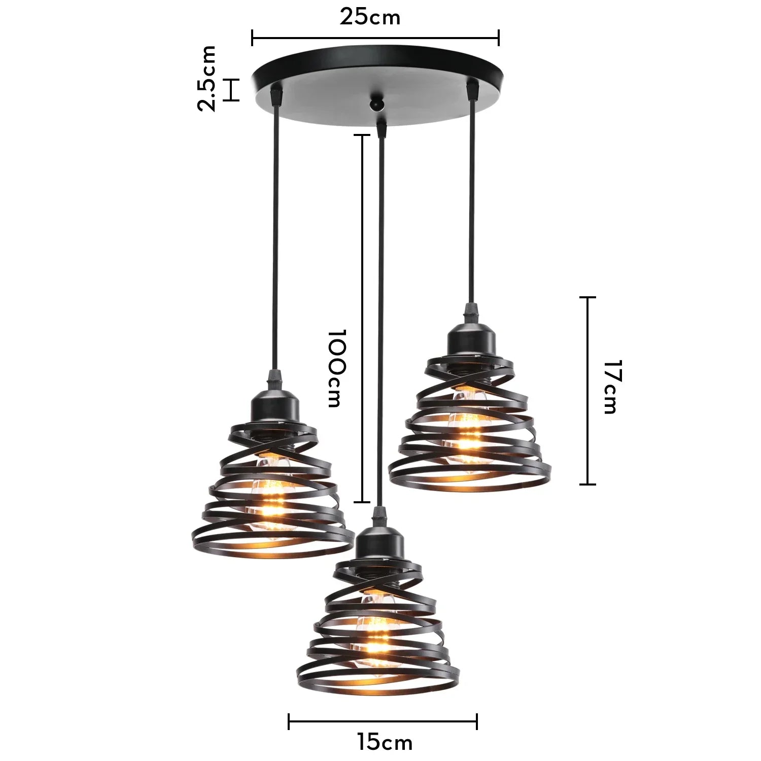 Wrought Iron Caged Pendant Light for Industrial Style Decor