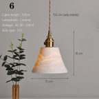 Ceramic Pendant Lamp Kitchen Island Dining Room Nordic Home Decor Pendant Ceiling Lights - Afralia™