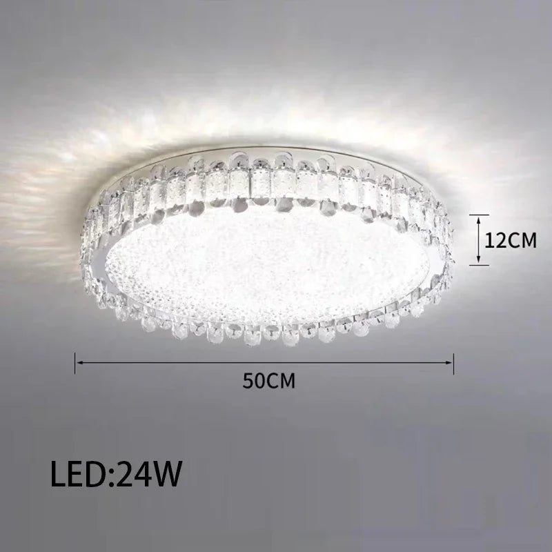 Crystal LED Ceiling Chandelier: Modern Dimmable Lighting Fixture for Stylish Home Decor