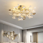 Ginkgo Leaf Bedroom Lamp: Post-modern Romantic Art Ceiling Light for Master Bedroom