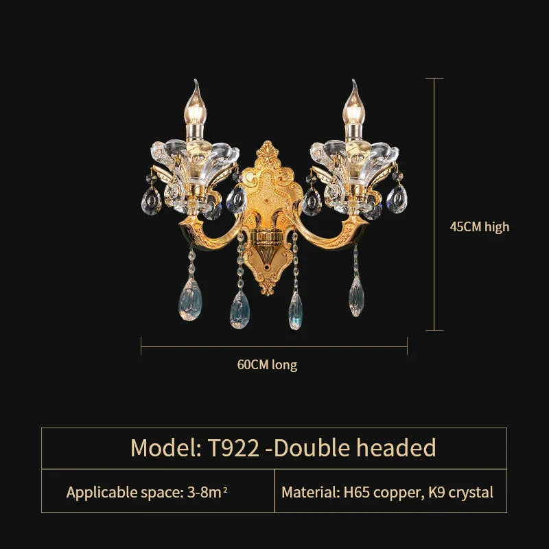European Crystal Chandelier | Luxe Villa Hall Lighting | Zinc Alloy Middle Floor Lamp