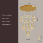 Modern Gold Spiral Stairs Acrylic Chandelier LED Pendant Lighting Spiral Stairs Hanging Luminarias
