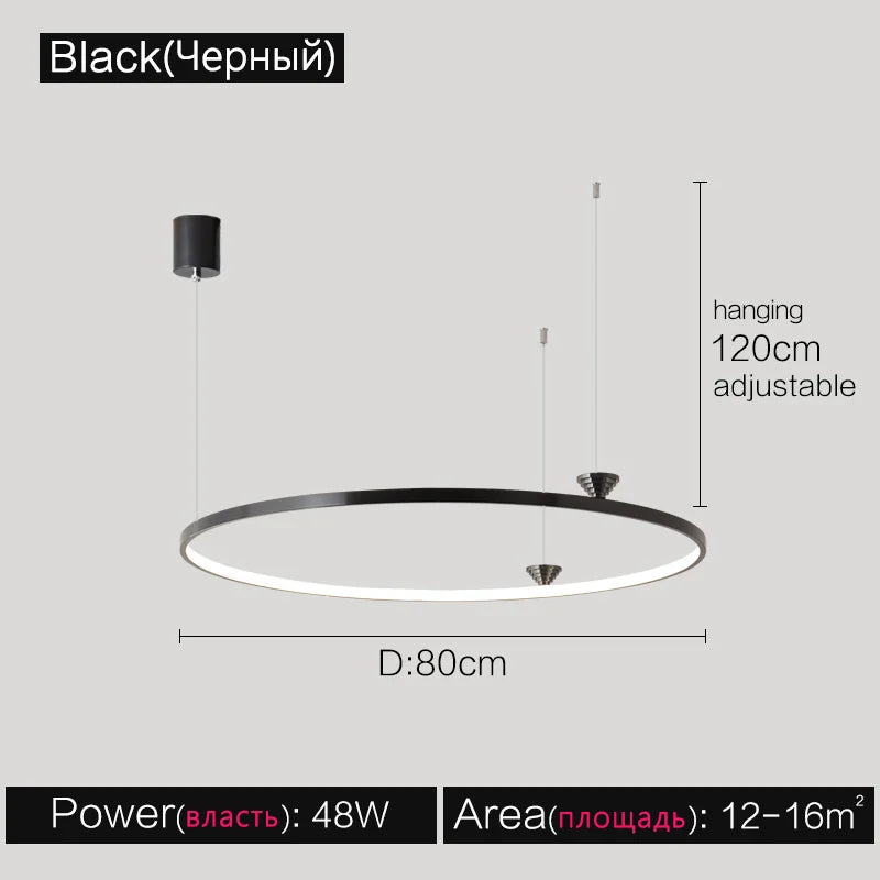 Italian Style Annular Pendant Lamp for Living Room, Dining Room, Bedroom