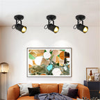 Black Wrought Iron Spotlight Accent Lamp - Adjustable Flush Mount Lighting