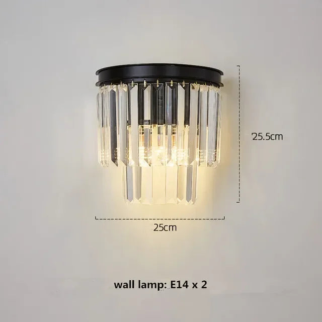 Retro Crystal Ceiling Chandelier for Living Dining Room, Industrial Vintage Hanging Light