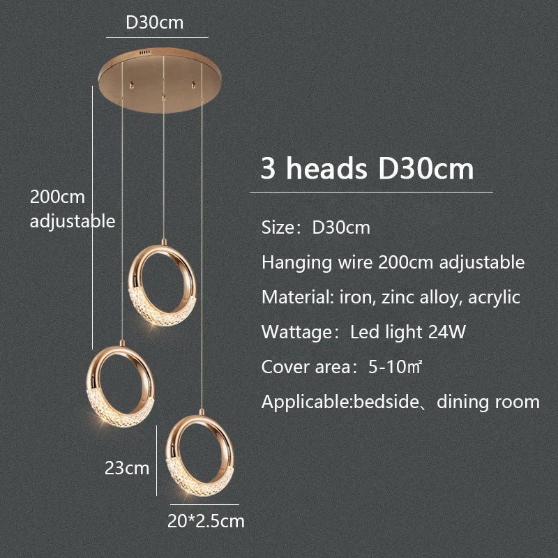 Circle Ring LED Chandelier Light for Luxe Living Spaces