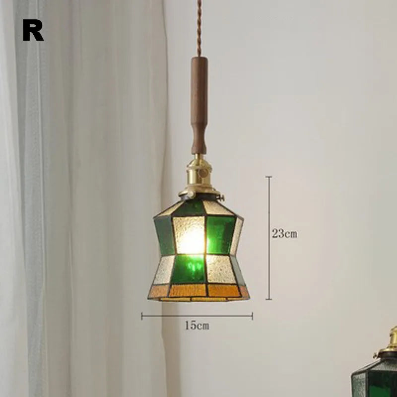 Nordic Wooden Glass Pendant Chandelier for Bedroom Living Dining Room