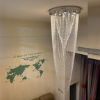 Crystal Tassel Stair Chandelier for Luxurious Indoor Lighting
