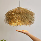 Wabi Sabi Ceiling Grass Pendant Light Chandelier for Living Room Decor