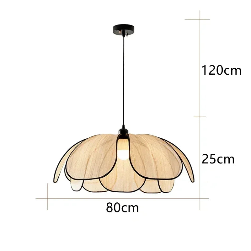 Petal Rattan Pendant Lamp, Elegant Ceiling Light for Dining Room & Living Space
