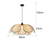 Petal Rattan Pendant Lamp, Elegant Ceiling Light for Dining Room & Living Space
