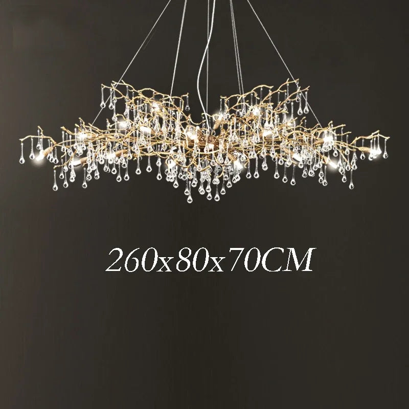 Gold Crystal Chandelier: Modern LED Luxury Lighting for Living Room Villa