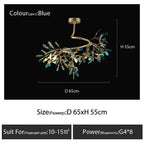 Agate Branch Chandelier - Nordic Glass LED Globe for Bedroom, Kitchen, Dining Room