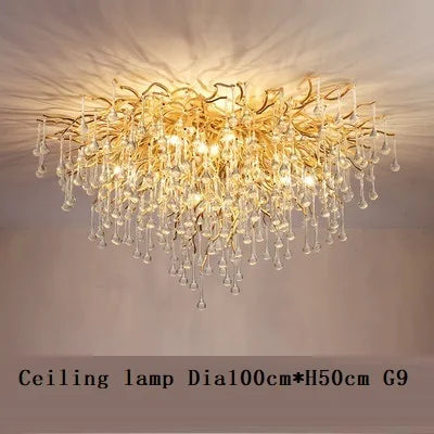 Crystal Tree Branch Chandelier: Luxury LED Pendant Light for Elegant Living Spaces